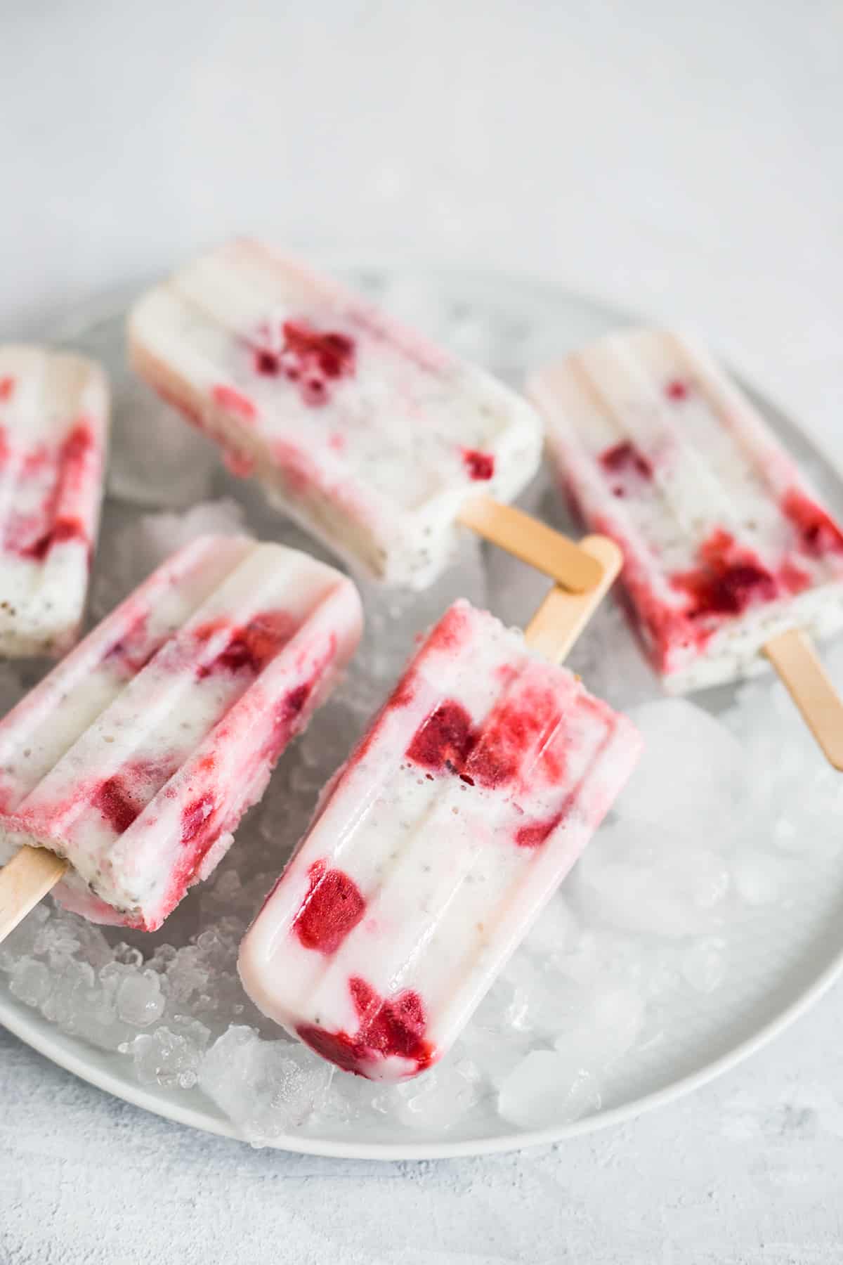 strawberry and yogurt ice pops.