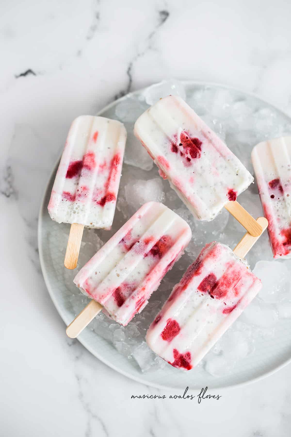 strawberry ice pops