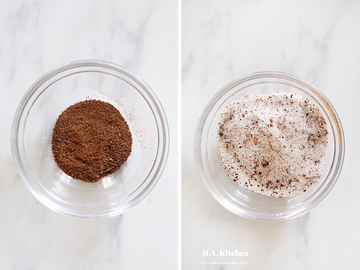 Cinnamon mixture preparation collage.
