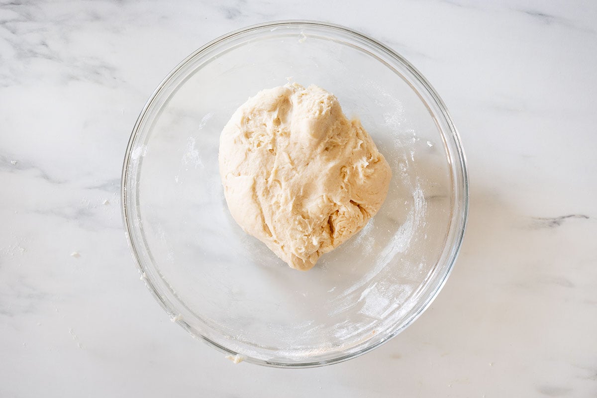 Hojarascas cookies dough ready in a bowl.